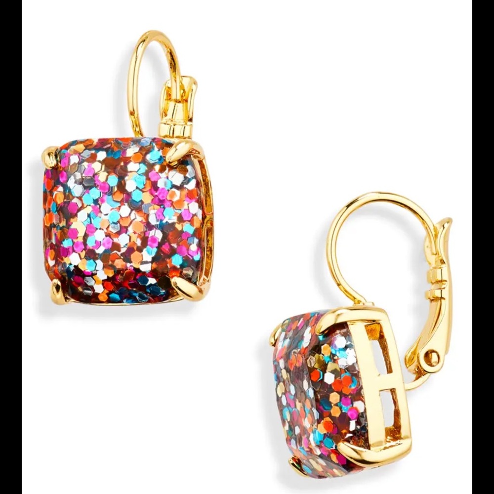 Kate Spade Glitter Square Multicolor Earrings - Picture 2 of 4